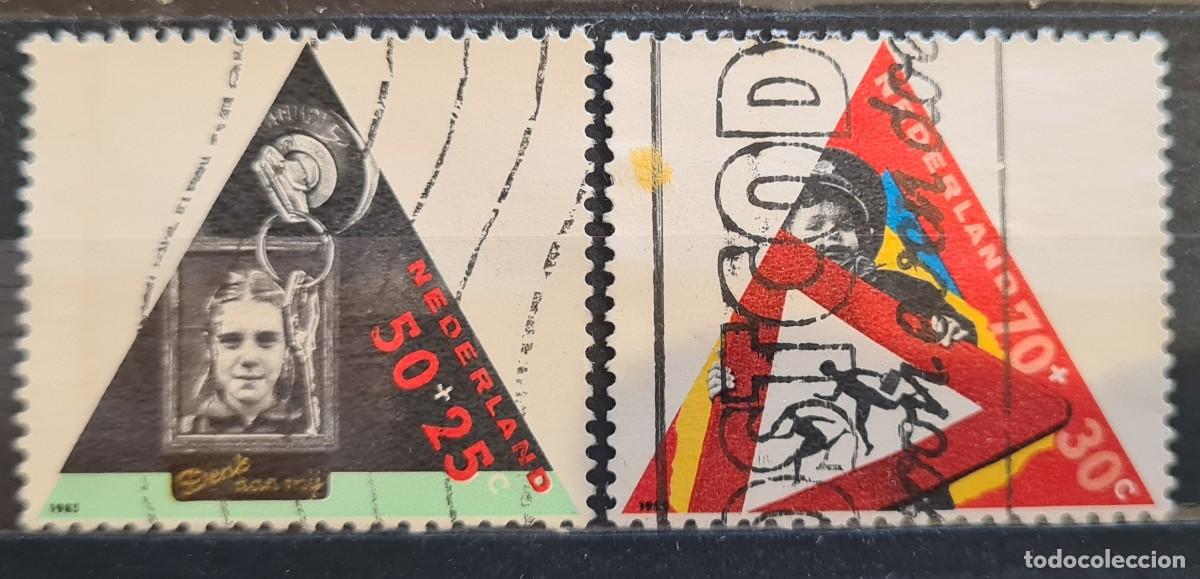 Briefmarken: Serie de sellos usados de Paises Bajos 1985: sobretas pro-infancia
