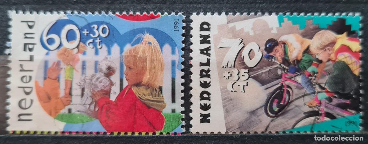 Briefmarken: Serie de sellos usados de Paises Bajos 1991: sobretasa pro-infancia