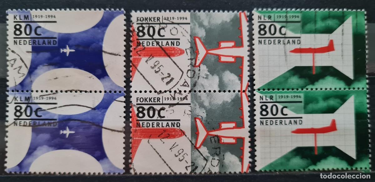 Briefmarken: Serie completa de sellos usados de Paises Bajos 1994: Aeron&aacute;utica y transportes a&eacute;reos de Holanda