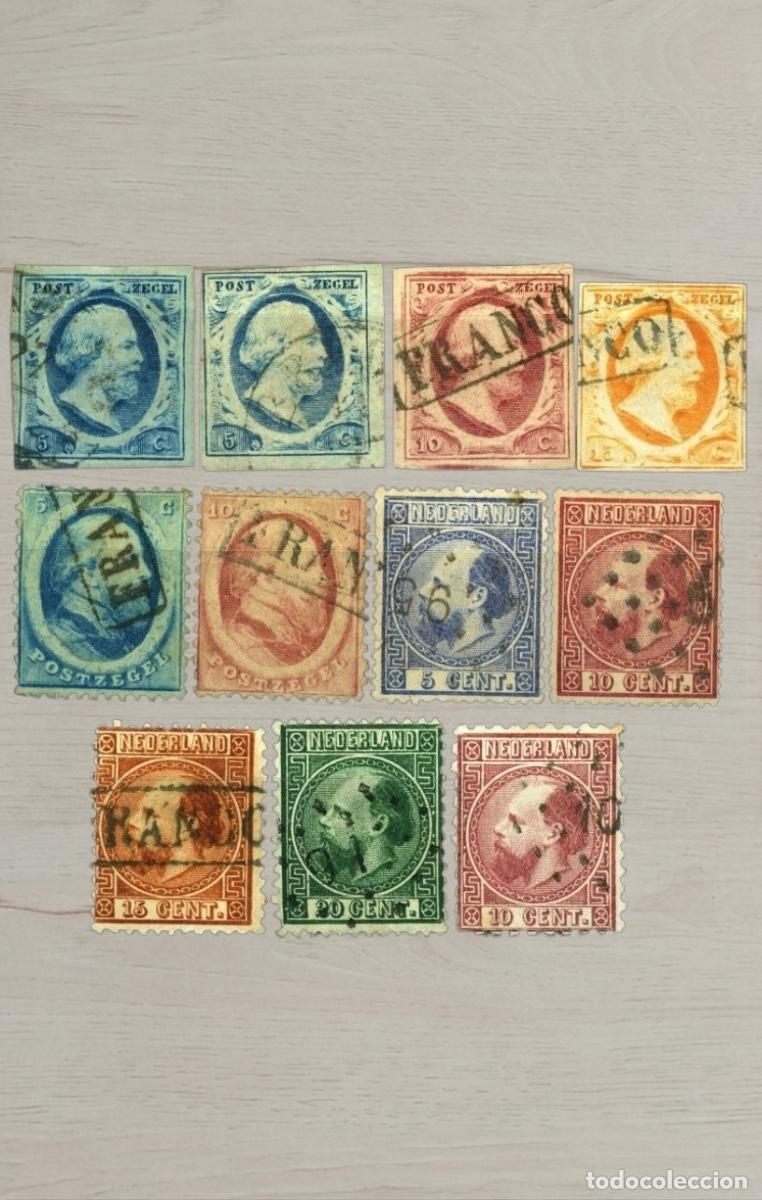Sellos: NETHERLANDS 1852-1876 Classic King Willem III &ndash; 11 Rare Imperf & Perf Stamps / Premium Used Selectio