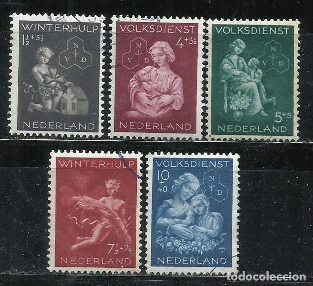 Sellos: 9863-SELLOS HOLANDA SERIE COMPLETA BENEFICENCIA INFANCIA 1943 N&ordm; 413/417