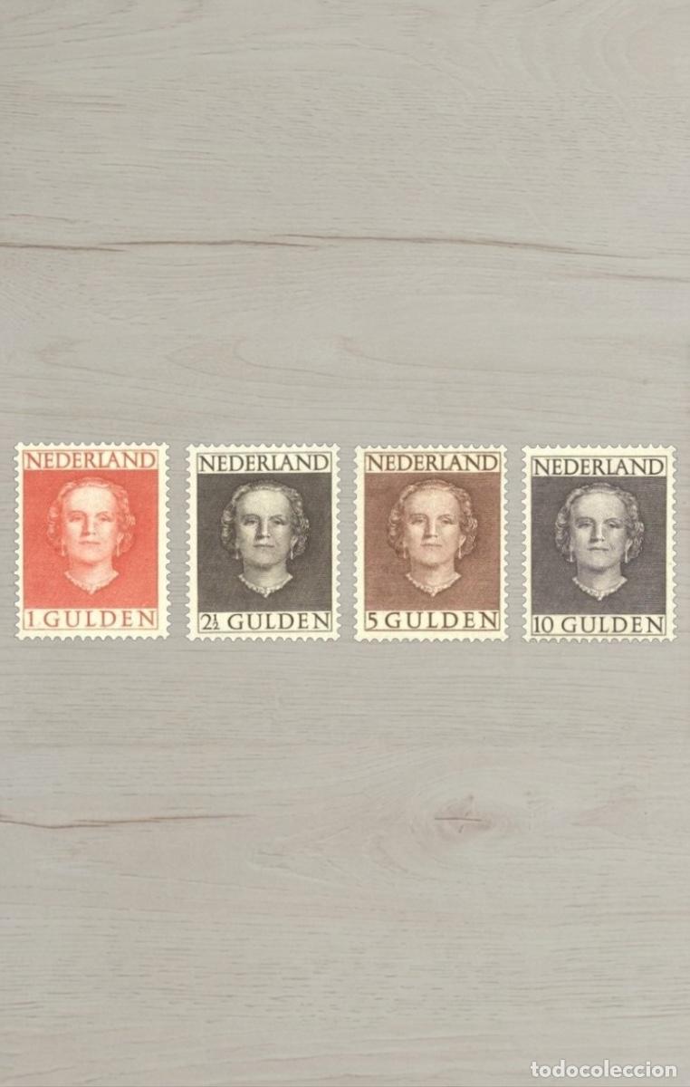 Sellos: Lote 4 Sellos Holanda Reina Juliana En Face 1949/1951 Valores En Gulden Nuevos