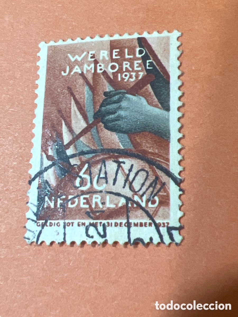 Sellos: S45. SELLO USADO HOLANDA 1937 Scout Jamboree 1937