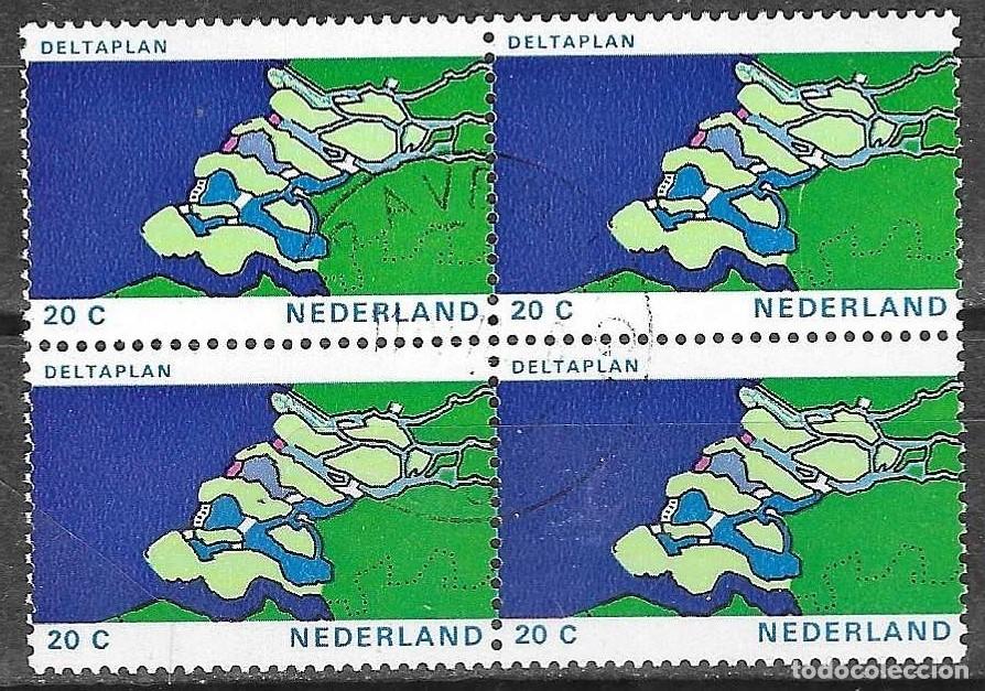 Sellos: BLOQUE DE 4 SELLOS USADOS DE HOLANDA 1972, YT 943