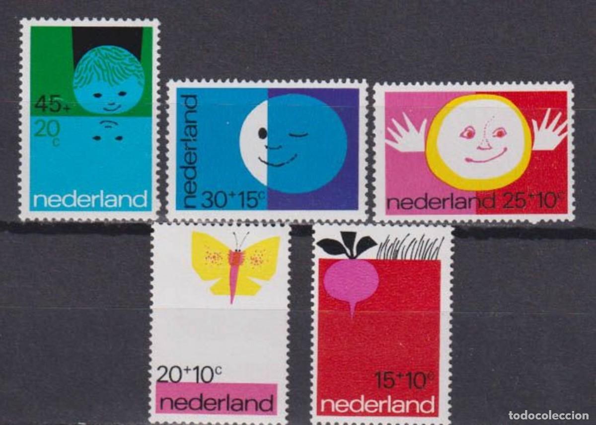 Sellos: SELLOS* ( marcas de charnelas casi invisibles) DE HOLANDA 1971, YT 938/ 42