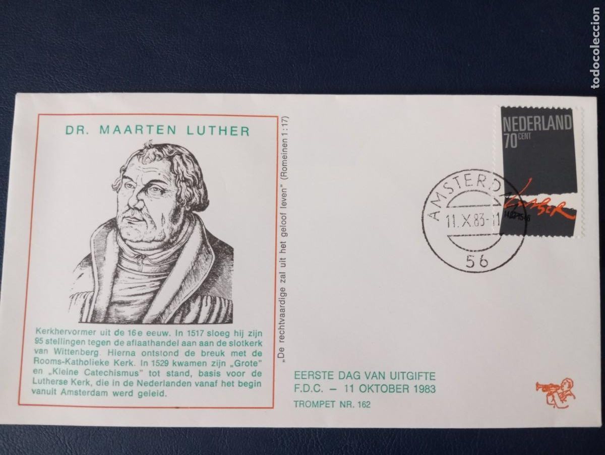 Sellos: HOLANDA, 1983, SPD MART&Iacute;N LUTERO - Foto 1