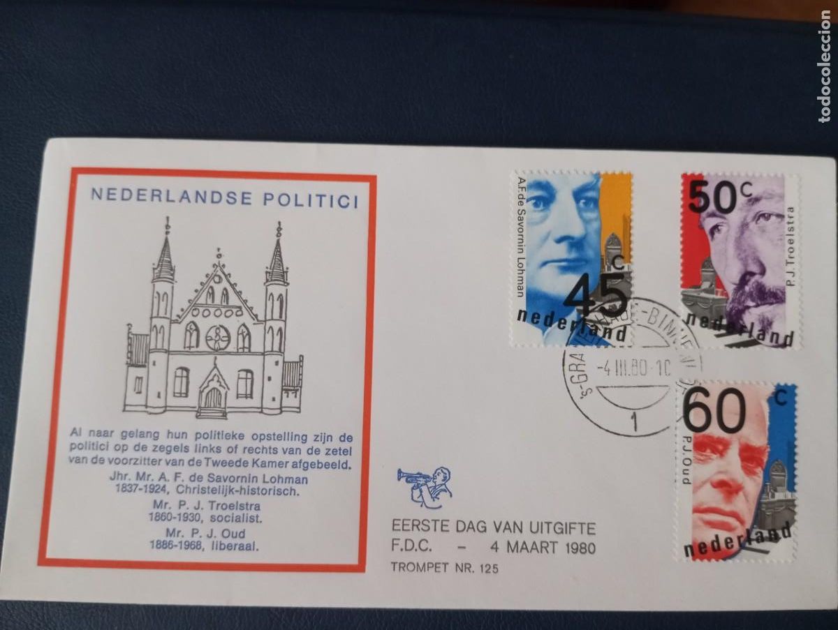 Sellos: HOLANDA, 1980, SPD POLITICOS - Foto 1