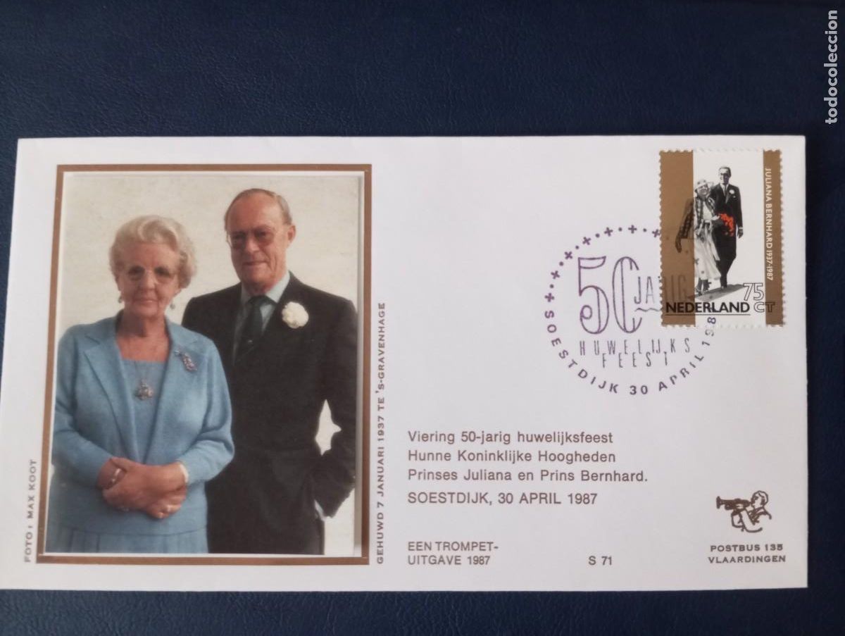 Sellos: HOLANDA, 1987, CINCUENTENARIO REAL - Foto 1