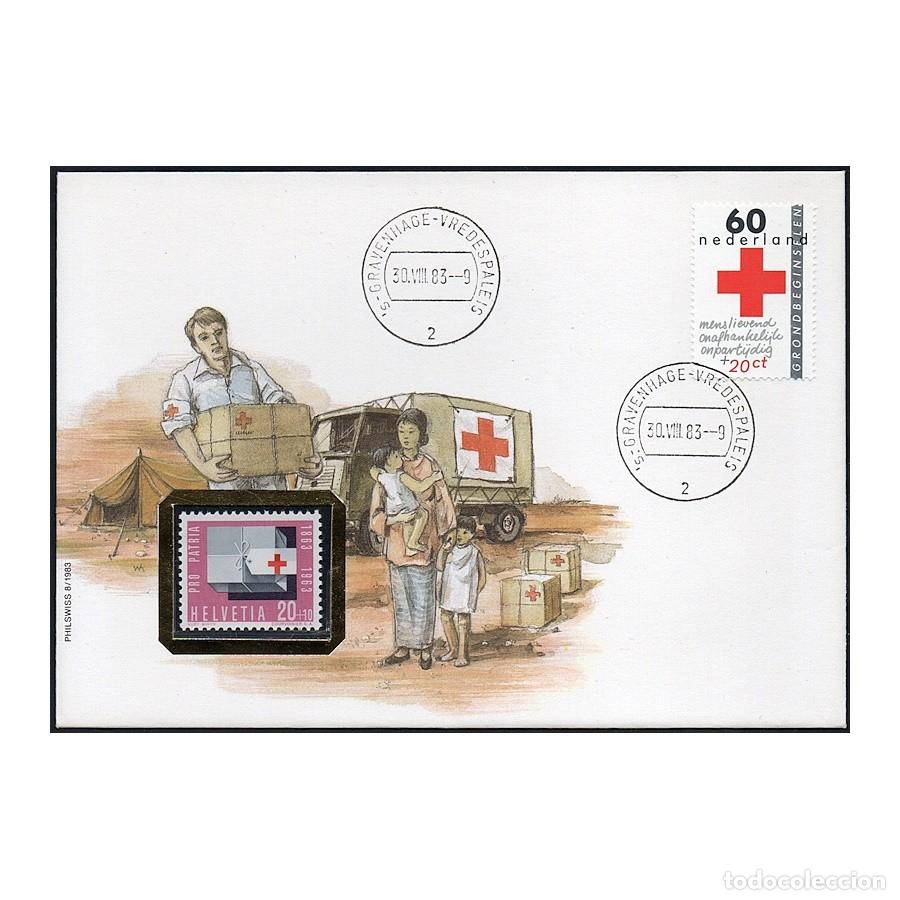 Sellos: Pa&iacute;ses Bajos 1983 [FDC] Sobre con sello. Cruz Roja (N)