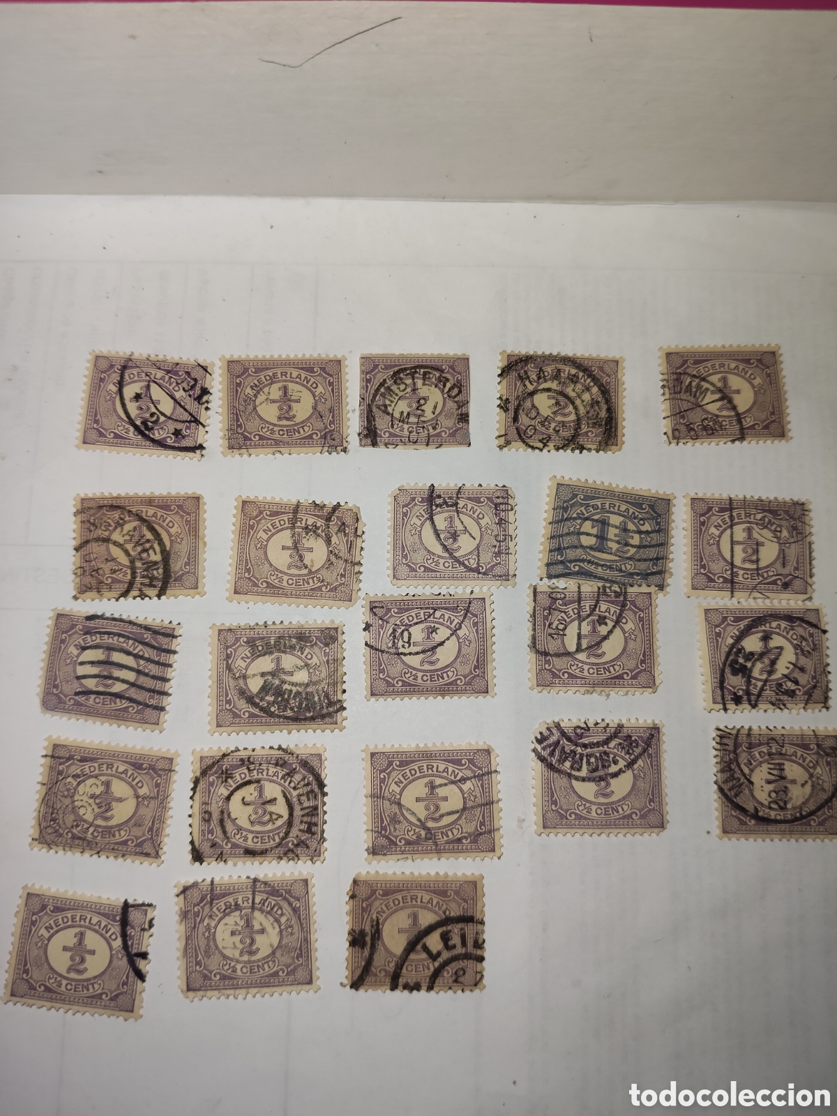 Sellos: 23 sellos de Holanda Valor n&uacute;merico a&ntilde;o 1899 usado