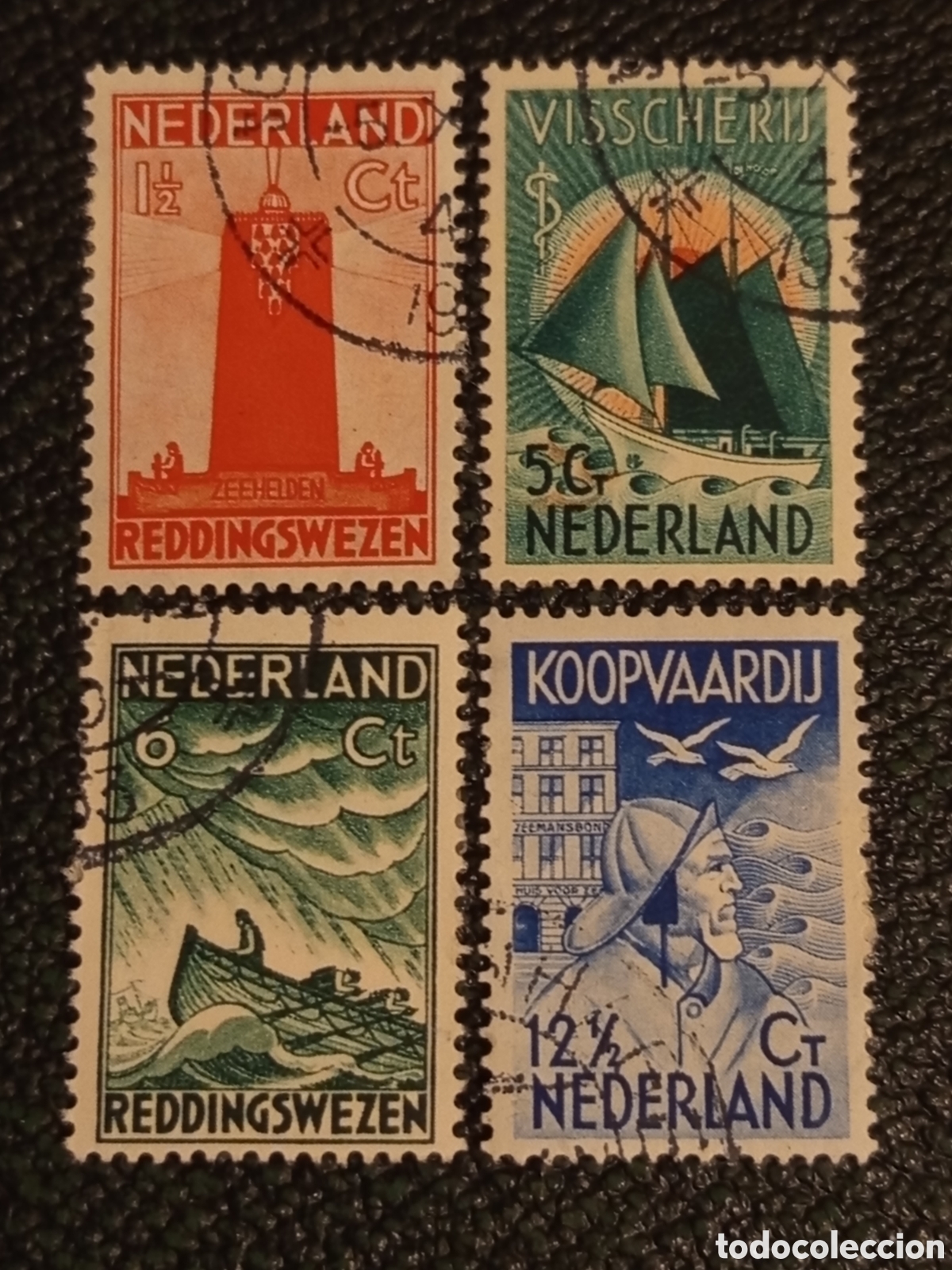 Sellos: Holanda 1933 Serie Completa Marinos NVPH 257-260 Usados