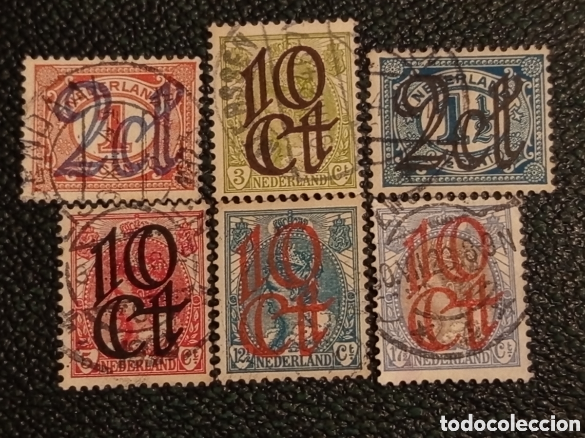 Sellos: &rdquo;Holanda 1923 serie sobrecargada Opruiming NVPH 114-125 usado 6 sellos&rdquo;