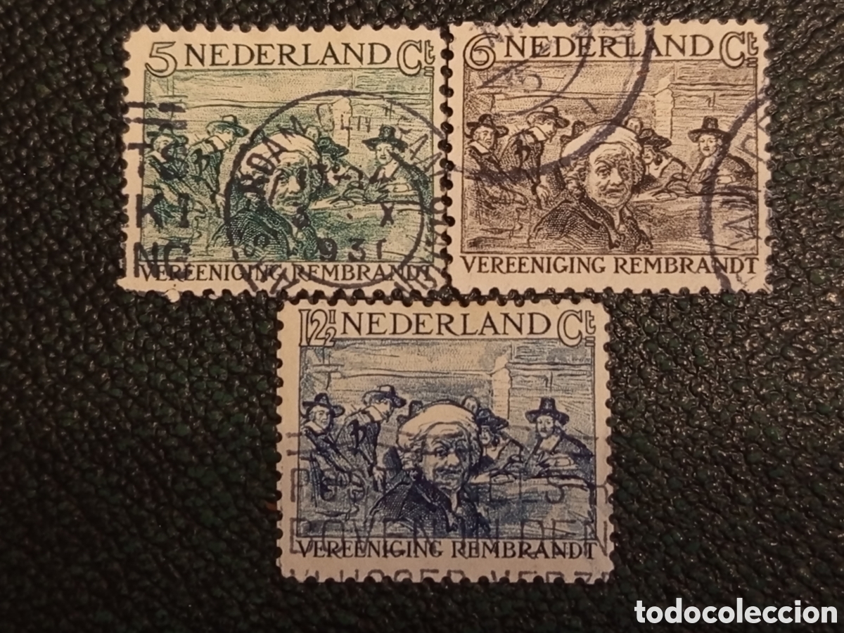 Sellos: &rdquo;Holanda 1930 Rembrandt Staalmeesters NVPH 229-231 usado 3 sellos&rdquo;