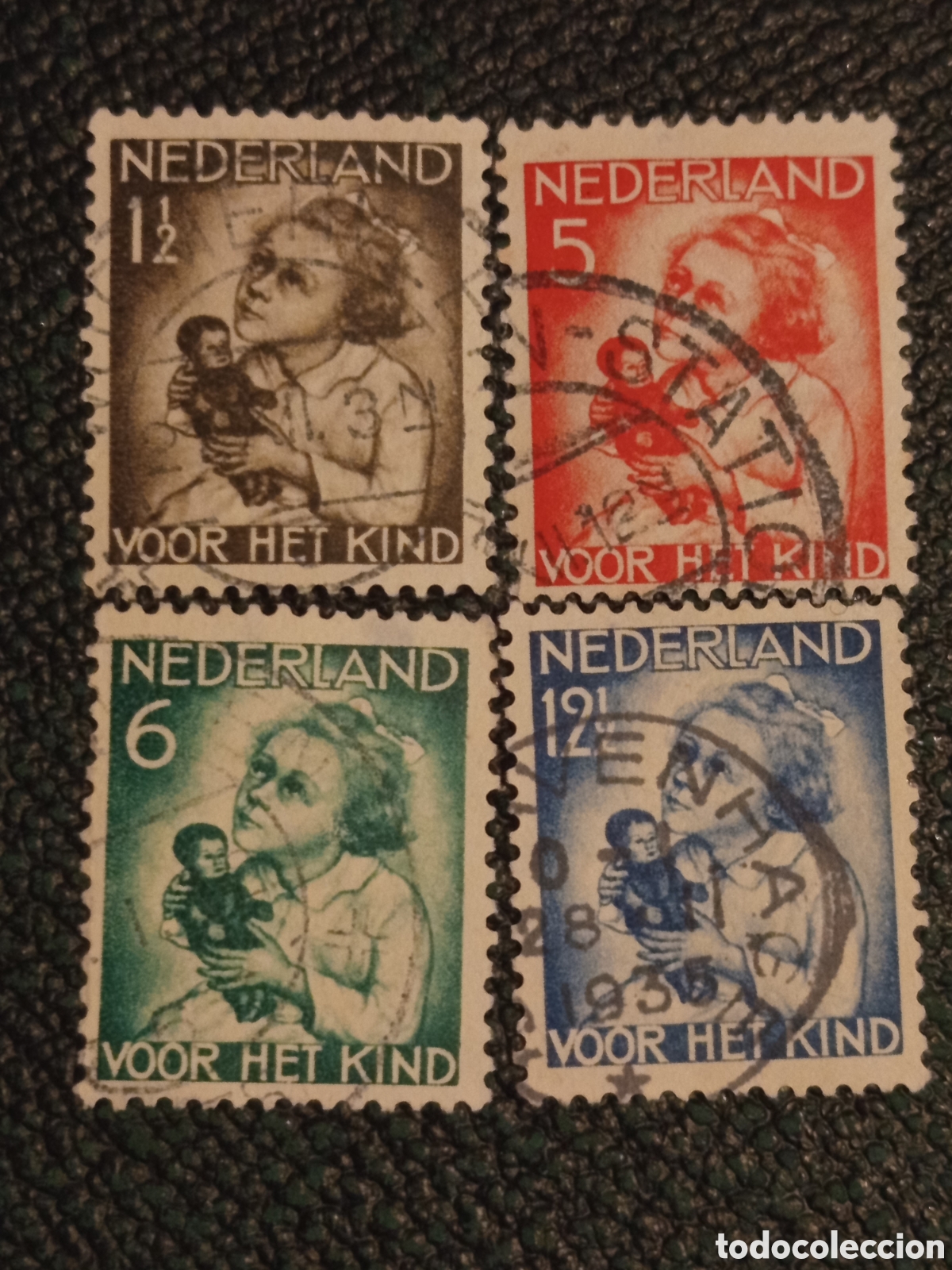 Sellos: &rdquo;Holanda 1935 Voor het Kind hermana y hermano NVPH 274-277 usado&rdquo;