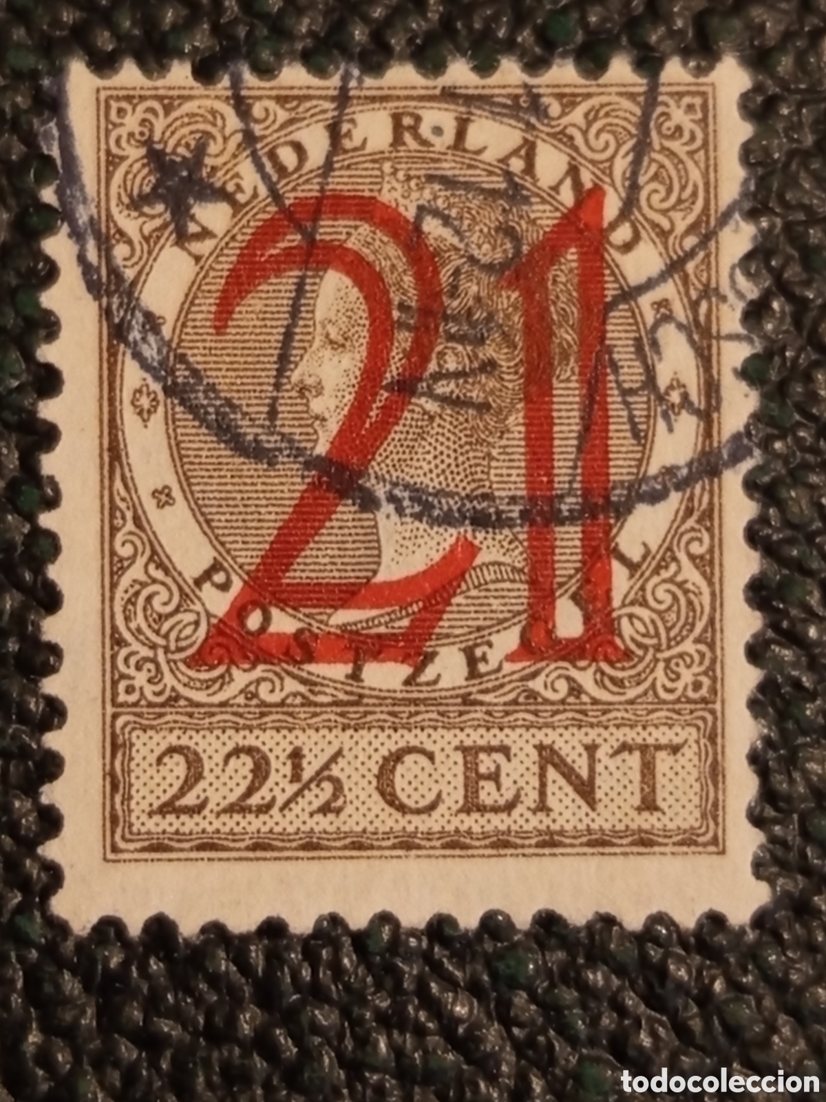 Sellos: &rdquo;Holanda 1921 Brandkastserie sobrecarga sobre 22&frac12; ct NVPH BK usado&rdquo;