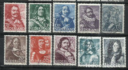 Sellos: 9901-SERIE COMPLETA HOLANDA PAISES BAJOS NAVEGANTES 1943 N&ordm;402/411, VEA FOTOSNUEVO, PERO UNO USADO.