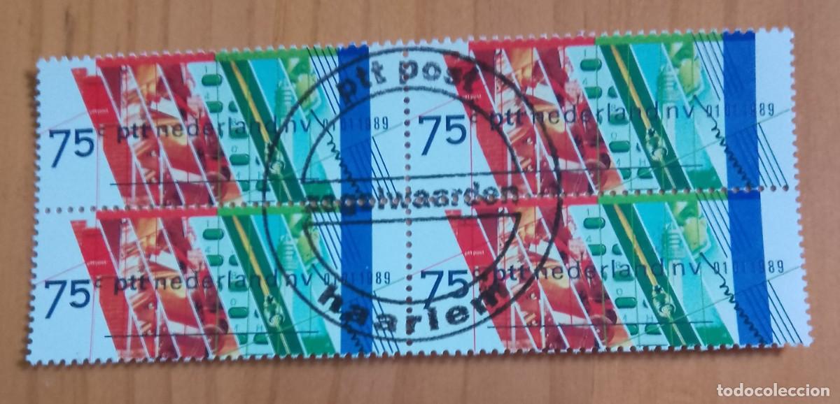 Sellos: NEDERLAND, HOLANDA - 75 C - TIRA 4 SELLOS - CON MATASELLO: 01.11.98 HAARLEM