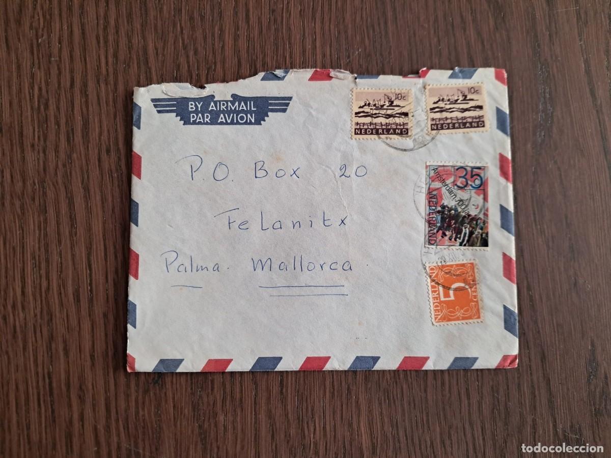 Sellos: sobre, carta circulada con sellos de Paises Bajos, a&ntilde;os 70. radioaficionado.