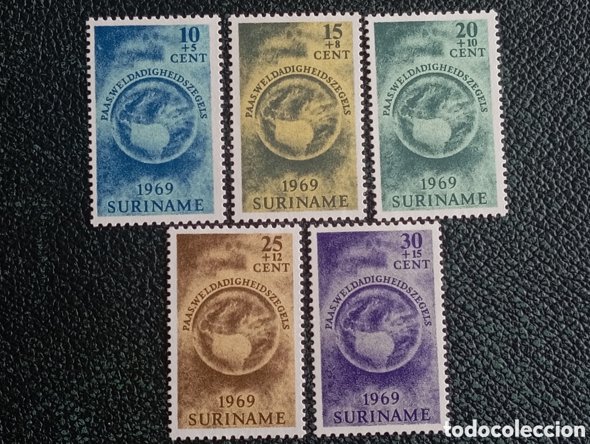 Sellos: Suriname 1969 Serie Completa Pascua Paasweldadigheid MNH Michel 552/556