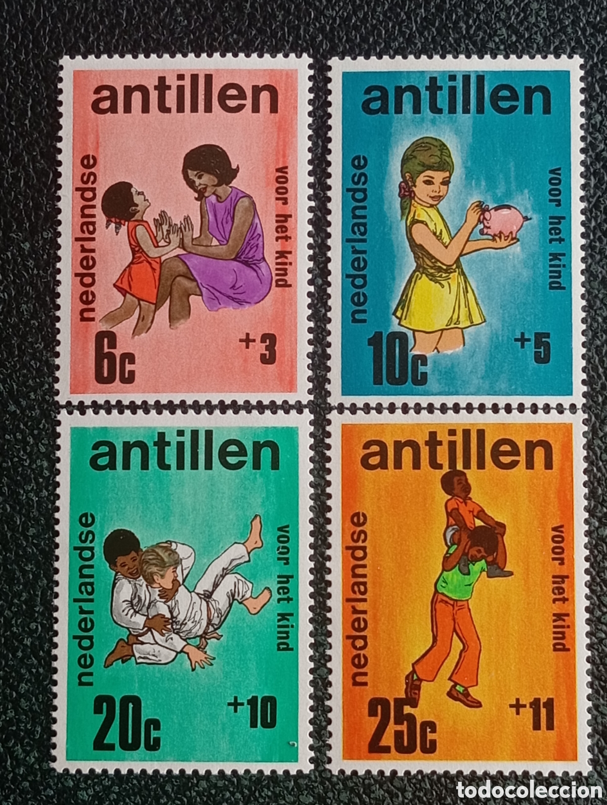 Sellos: Antillas Neerlandesas 1970 Bienestar Infantil Serie Completa MNH Michel 224/227