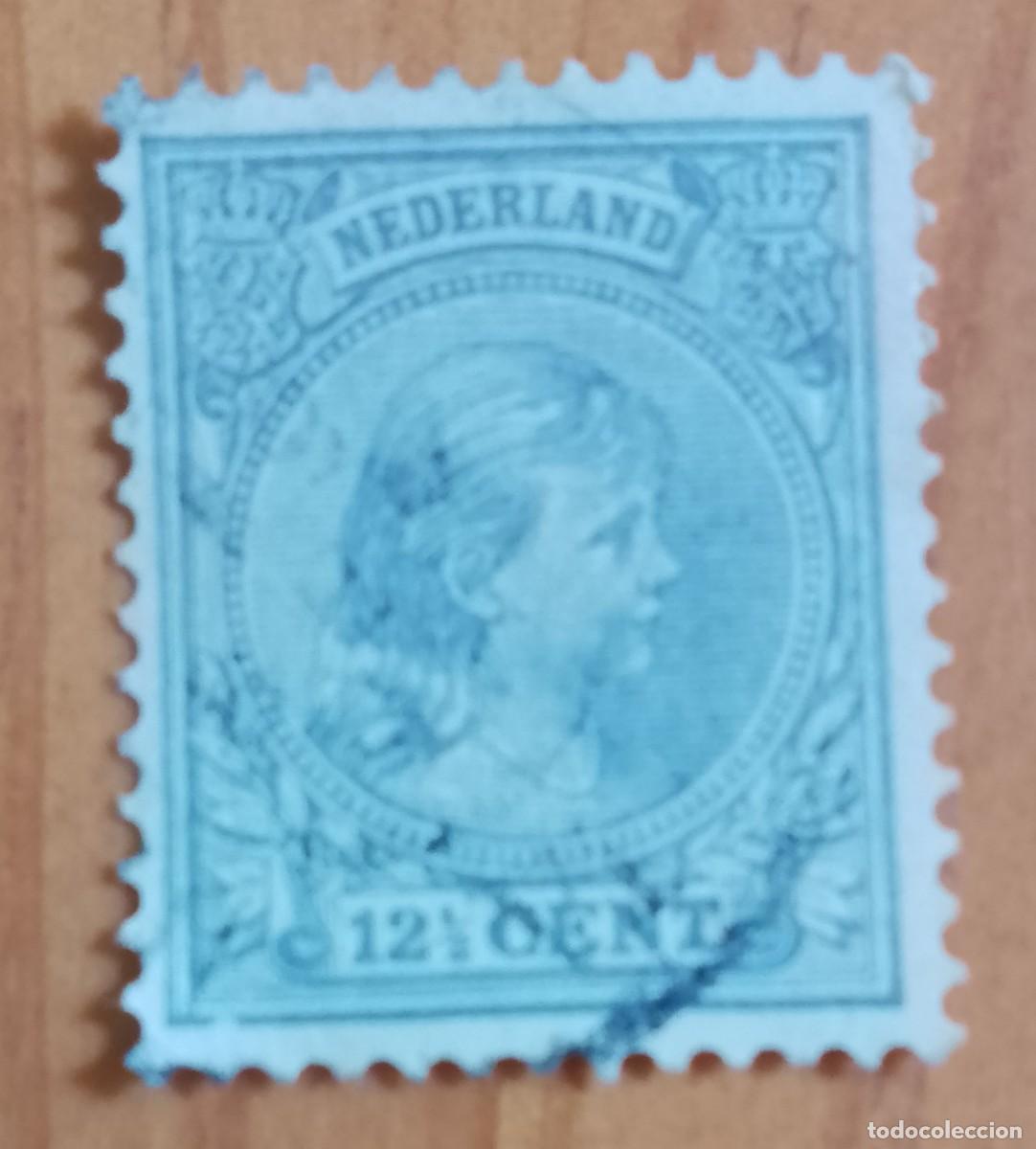 Sellos: HOLANDA - V/F 12 1/2 - REINA GUILLERMINA