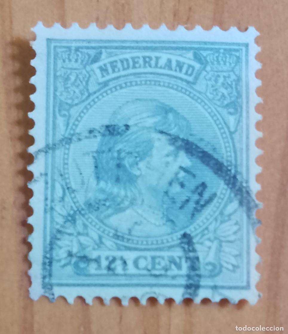 Sellos: HOLANDA - V/F 12 1/2 - REINA GUILLERMINA