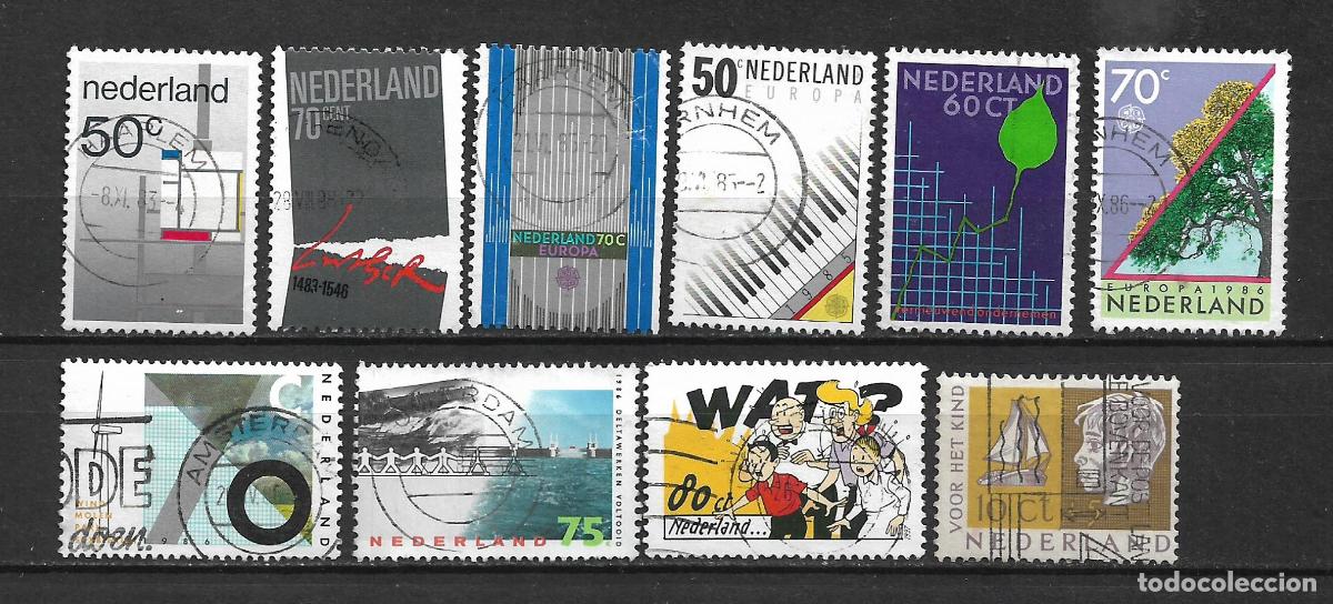 Sellos: holanda lote 10 sellos usados - 30/15
