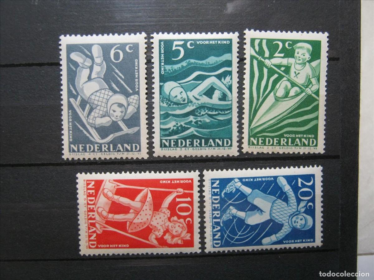 Sellos: HOLANDA 1948 SERIE YVERT 499/503 MNH** SIN CHARNELA LUJO.