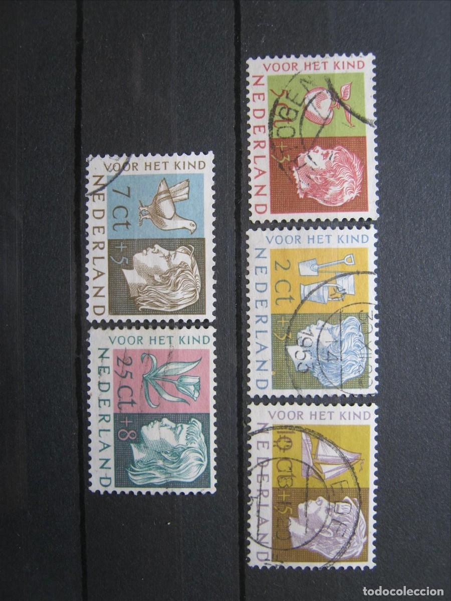 Sellos: HOLANDA 1953 SERIE YVERT 613/617 USADOS PERFECTOS.