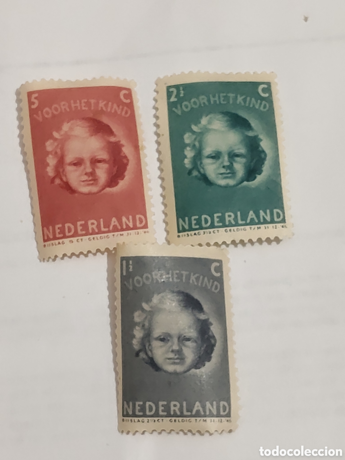 Sellos: 3 sellos de Holanda destinados a recaudar fondos para el bienestar infantil 1946 usados