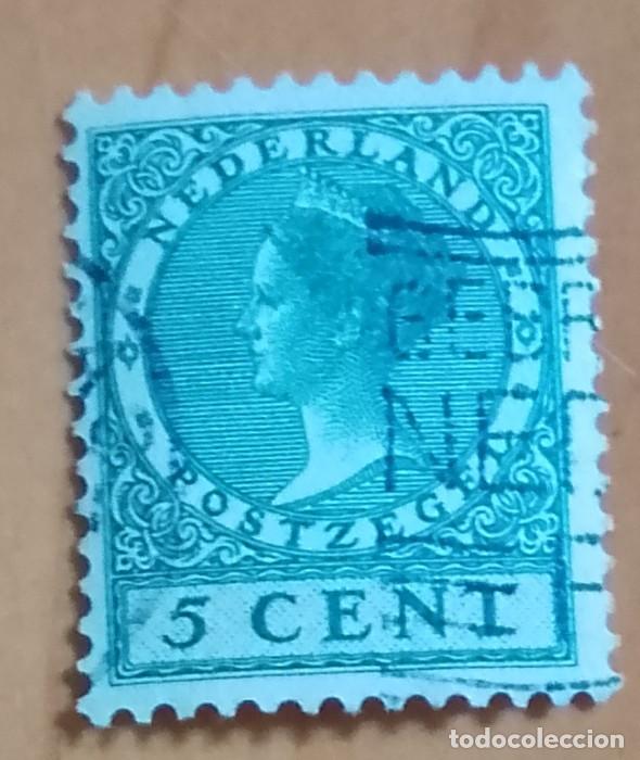 Sellos: HOLANDA - V/F 5 CENT - A&Ntilde;O 1928 - MONARQUIA, REINA GUILLERMINA