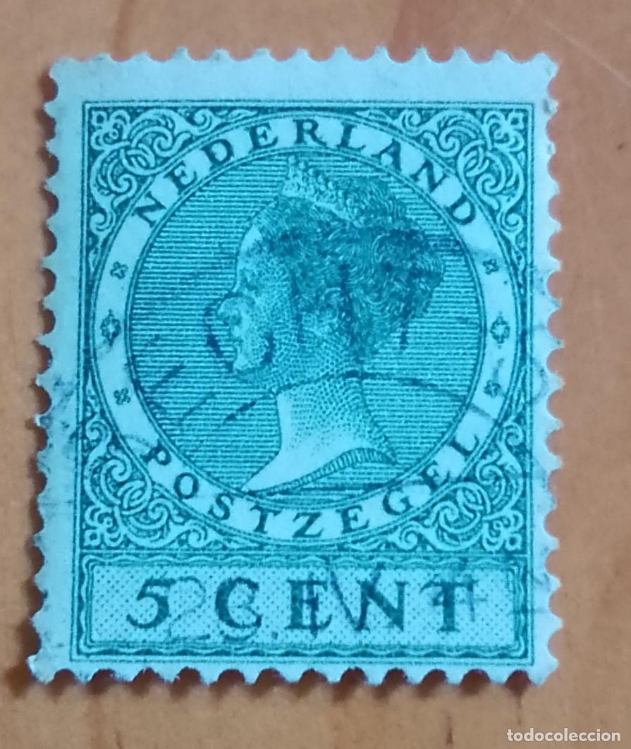 Sellos: HOLANDA - V/F 5 CENT - A&Ntilde;O 1928 - MONARQUIA, REINA GUILLERMINA