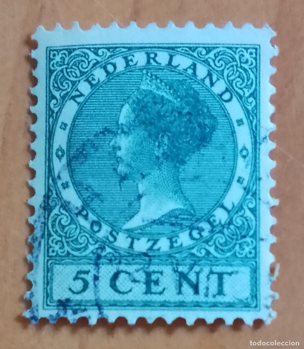 Sellos: HOLANDA - V/F 5 CENT - A&Ntilde;O 1928 - MONARQUIA, REINA GUILLERMINA