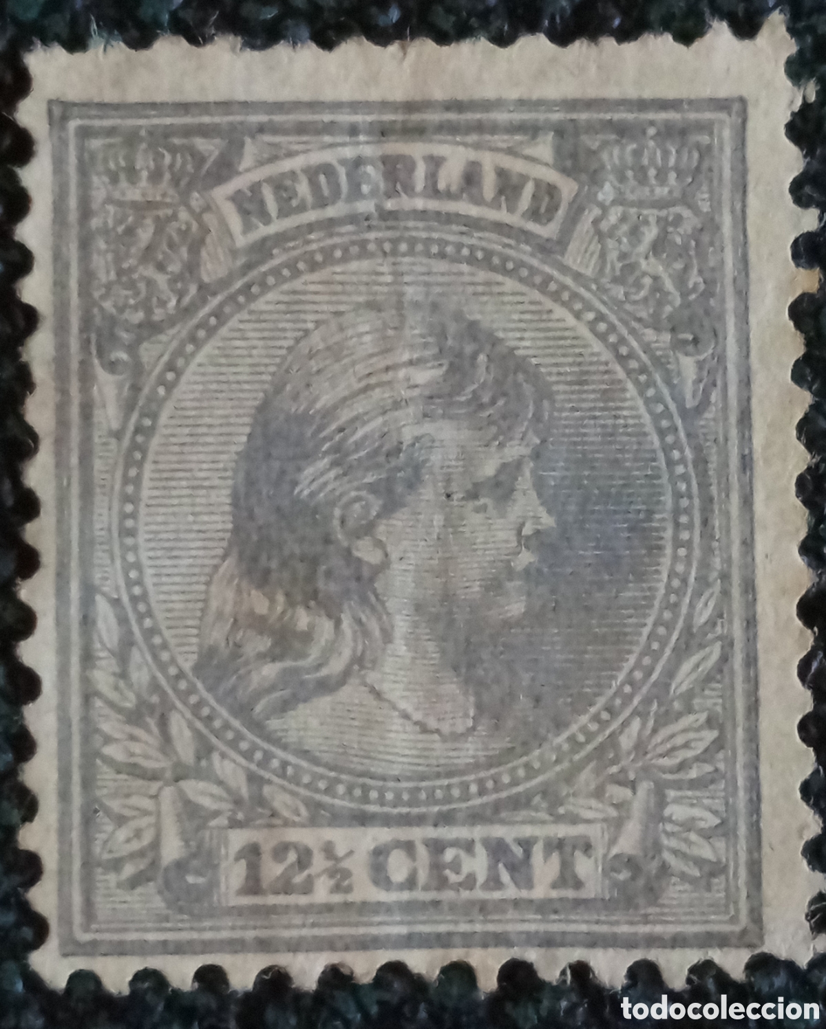 Sellos: Sello Holanda Pa&iacute;ses Bajos 1891 Reina Guillermina 12,5 C&eacute;ntimos Gris NVPH 38