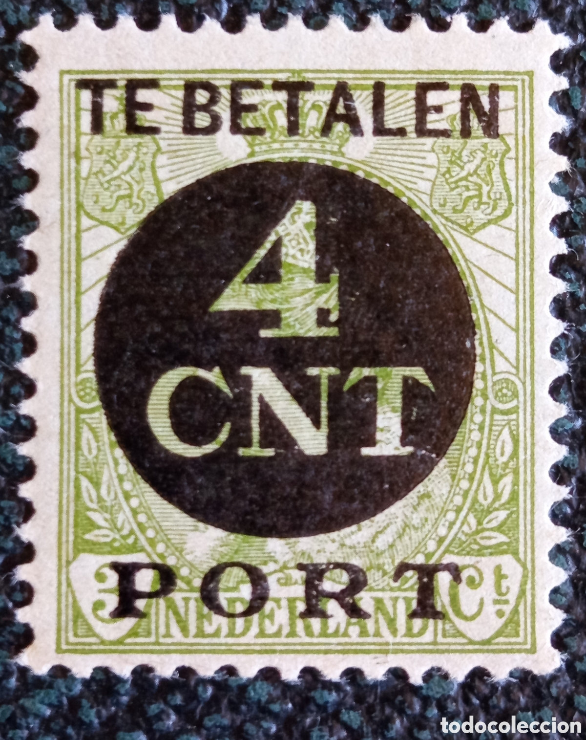 Sellos: Sello Holanda Pa&iacute;ses Bajos 1924 Tasa 4 C&eacute;ntimos Verde MNH NVPH P65
