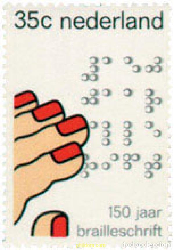 Sellos: 103613 MNH HOLANDA 1975 150 A&Ntilde;OS DE ESCRITURA BRAILE