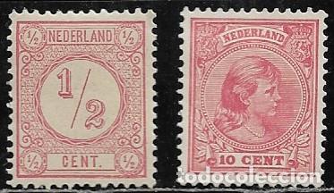 Sellos: HOLANDA 1891/94 - Ivert 30a y 37a. MH. - Foto 1