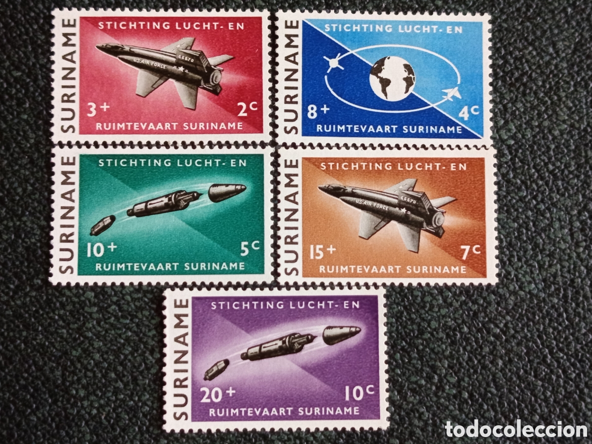 Sellos: Serie Surinam 1961 Aviacion y Espacio X-15 Scott B86-B90