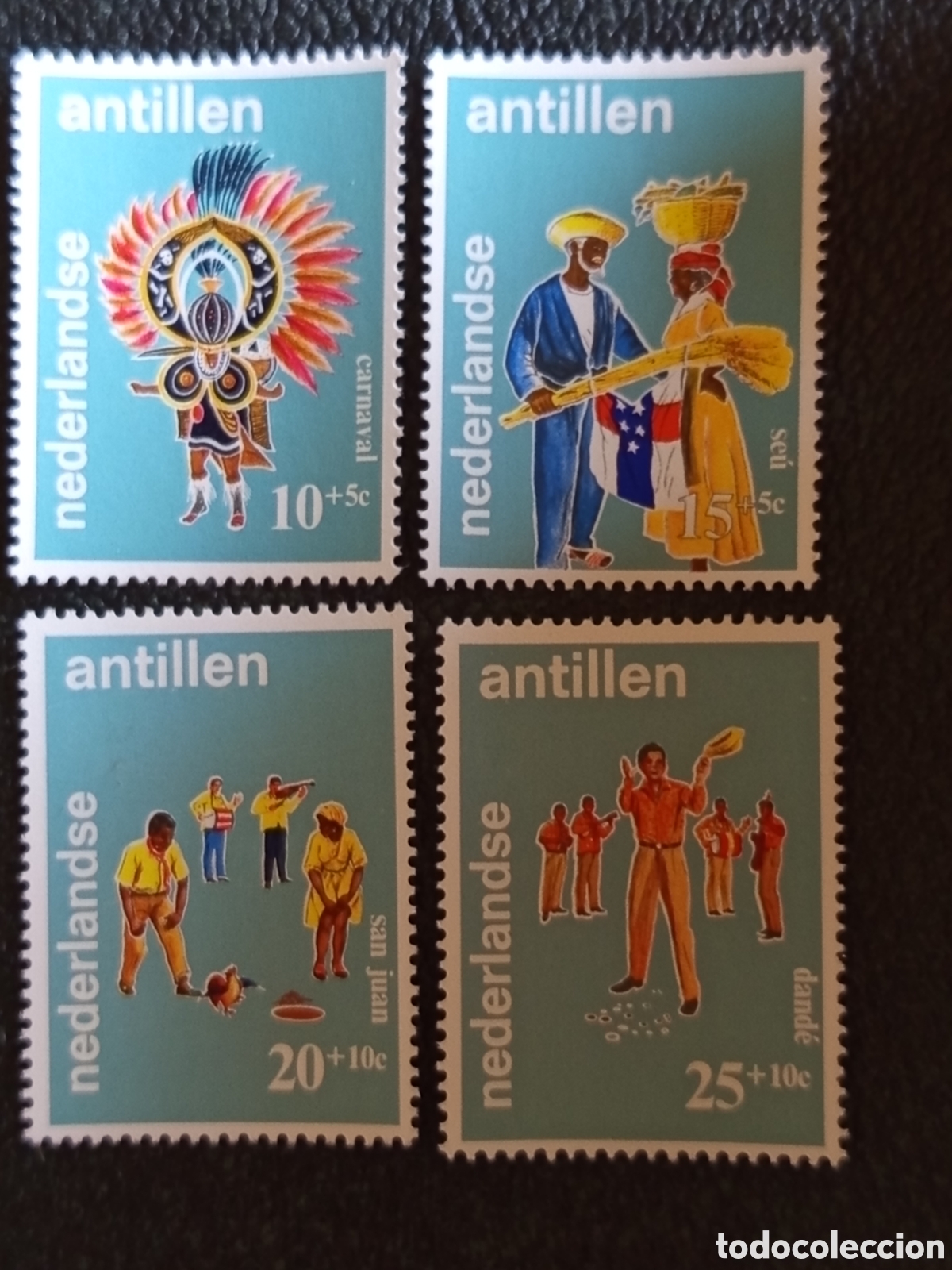 Selos: Antillas Neerlandesas 1978 Fiestas Folcl&oacute;ricas Serie Completa 4 V. - Mi #377-380 MNH