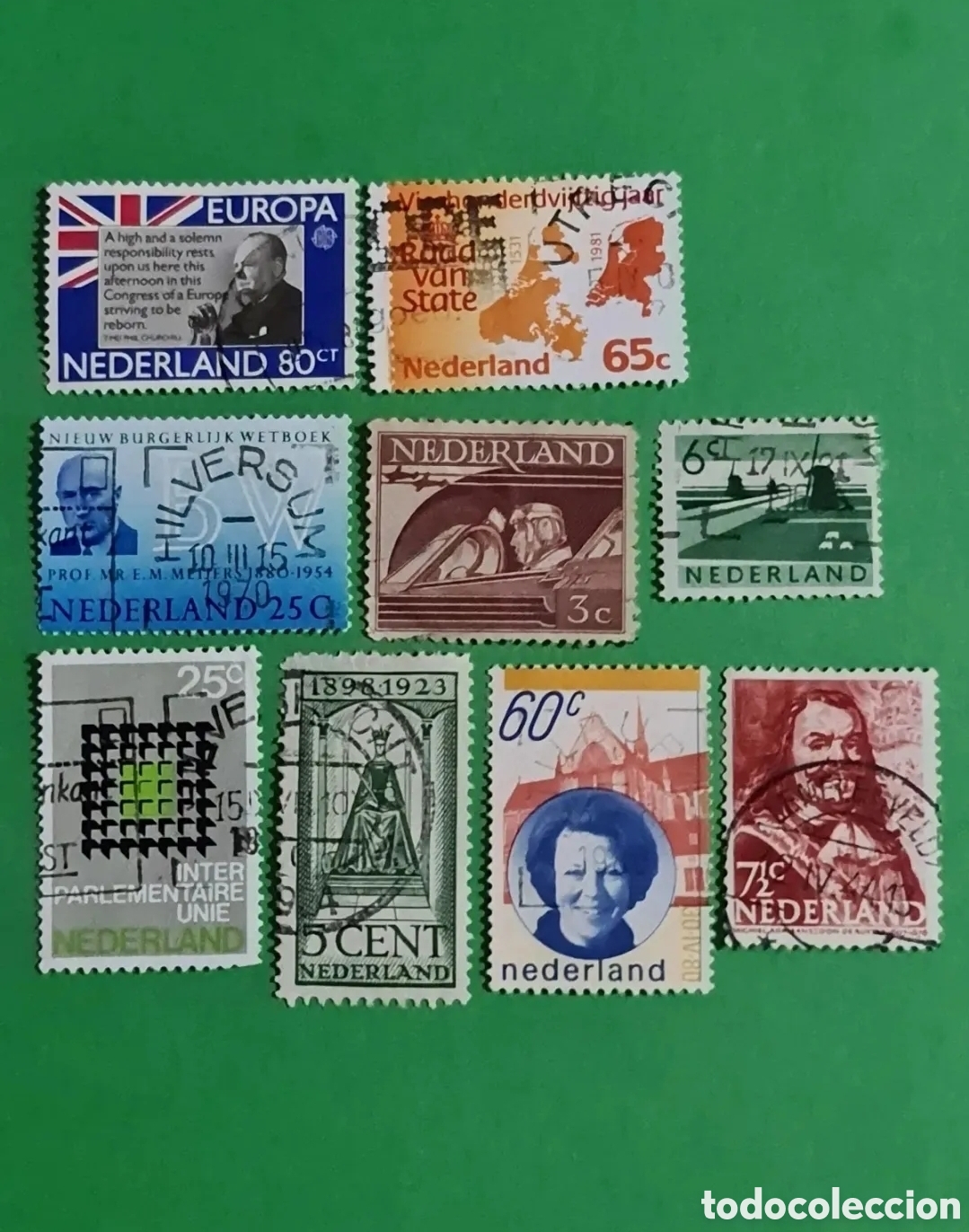 Sellos: HOLANDA / Lote 9 sellos / Varios. - Foto 2