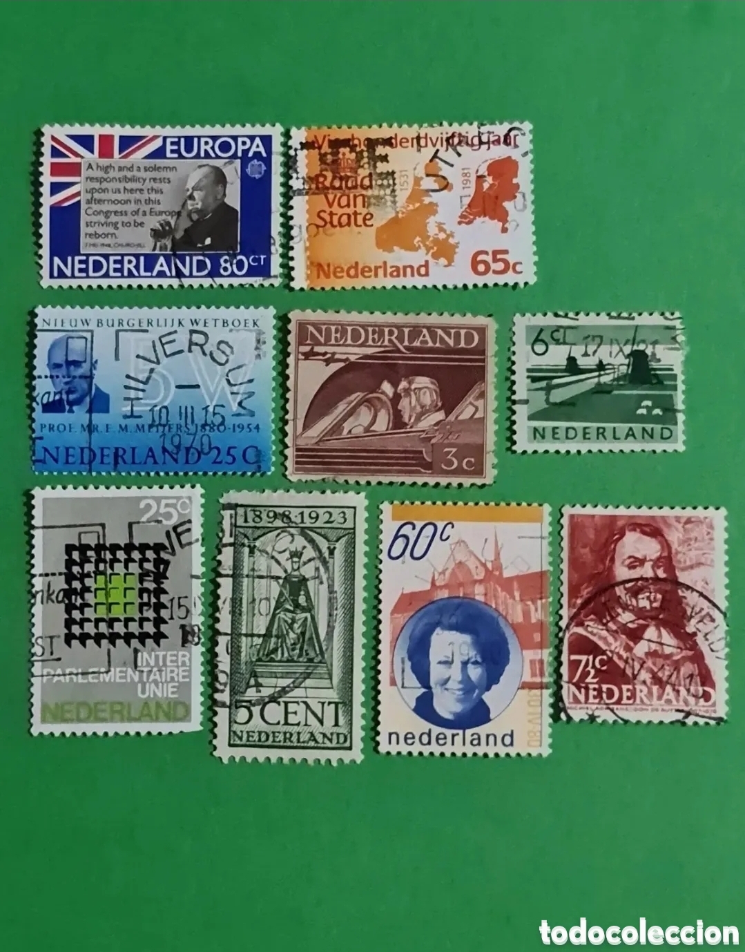 Sellos: HOLANDA / Lote 9 sellos / Varios. - Foto 1