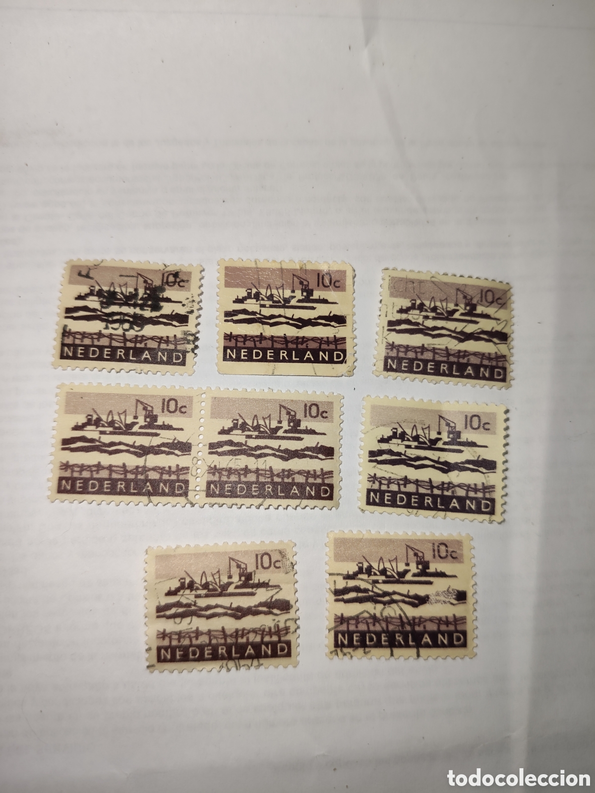 Sellos: 8 sellos de Holanda Dragar 1963