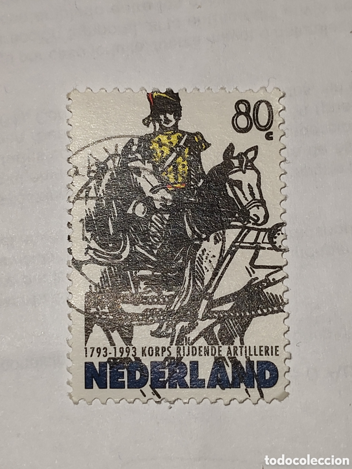 Sellos: Sello de Holanda Bicentenario Cuerpo de Artiller&iacute;a montada 1993