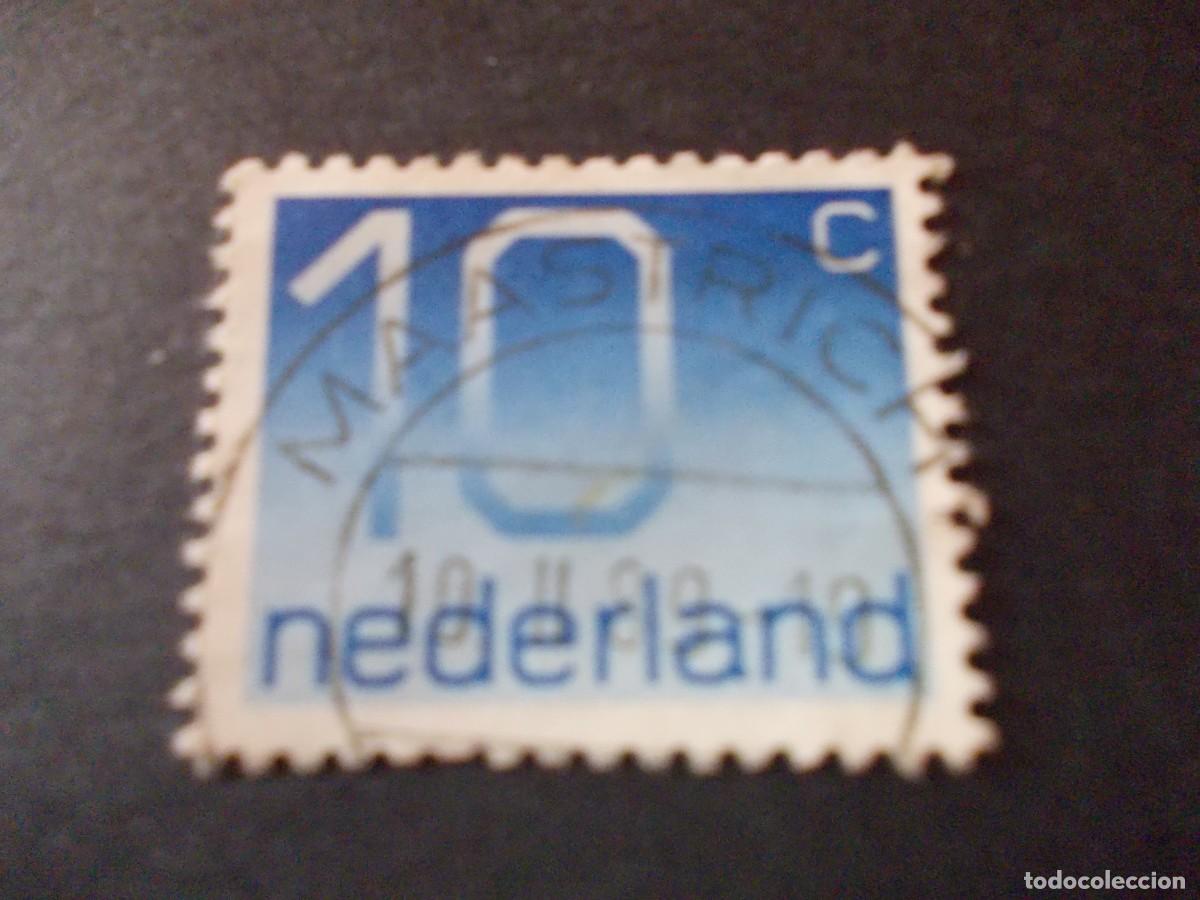 Briefmarken: Sello Nederland 10c Azul degradado Crouwel emisi&oacute;n Pa&iacute;ses Bajos filatelia europea 1976