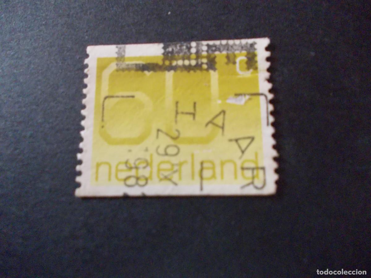 Sellos: Sello Nederland 6c Amarillo geom&eacute;trico Crouwel emisi&oacute;n Pa&iacute;ses Bajos filatelia europea 1976