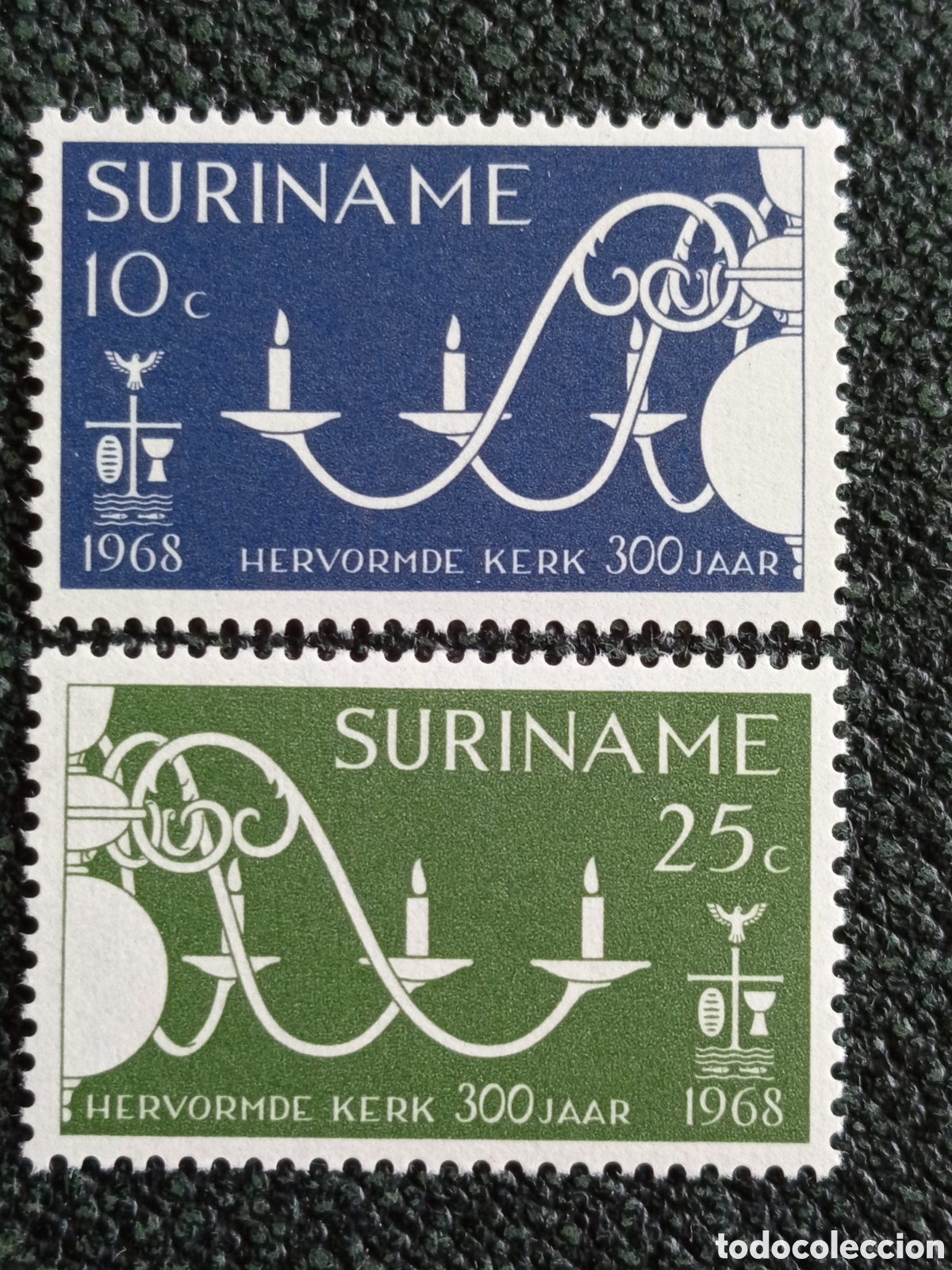 Sellos: Suriname 1968 Lote 2 Sellos 300 Anos Iglesia Reformada MNH NVPH 531/532 Scott 349/350