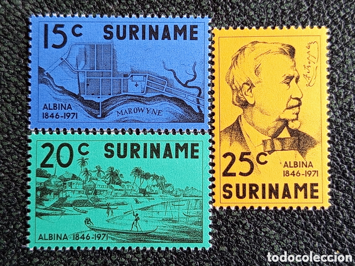 Sellos: Surinam 1971 Lote 3 Sellos 125 Aniversario Fundacion Albina MNH NVPH 552/554