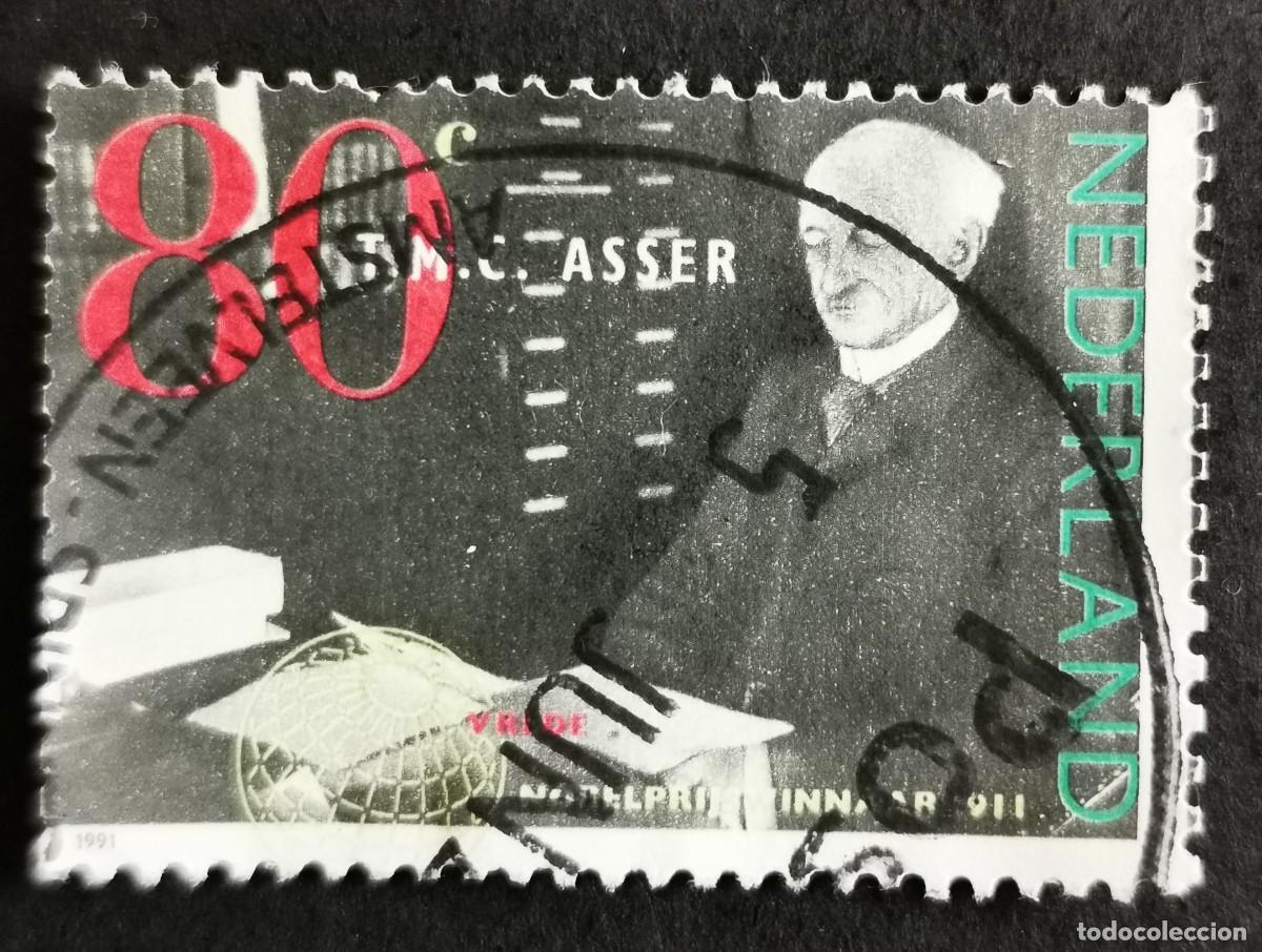 Sellos: Sello Pa&iacute;ses Bajos 1991, Tobias Michael Carel Asser (Paz, 1911), 80 c. Michel: NL 1420