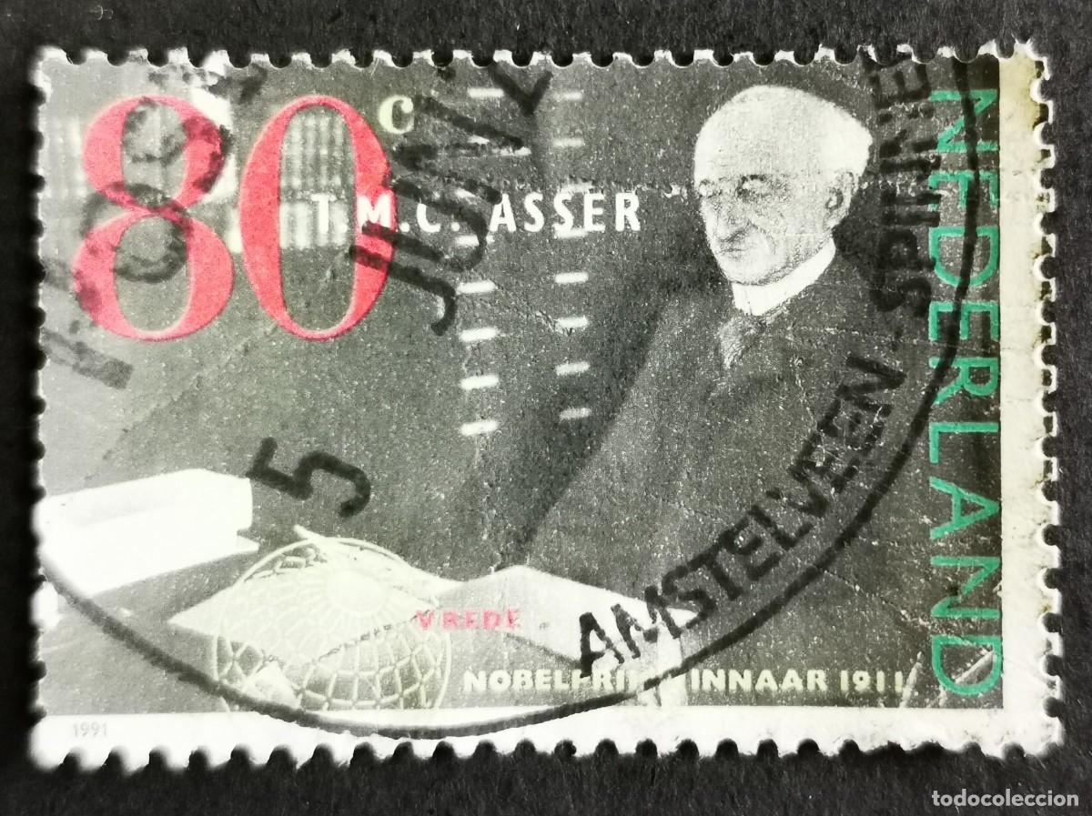 Sellos: Sello Pa&iacute;ses Bajos 1991, Tobias Michael Carel Asser (Paz, 1911), 80 c. Michel: NL 1420