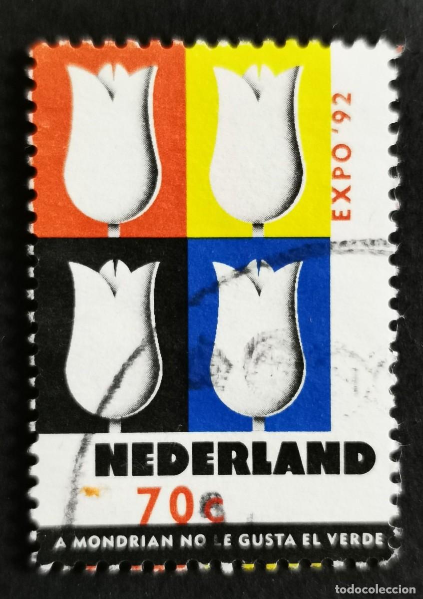 Sellos: Sello Pa&iacute;ses Bajos 1992, EXPO- Sevilla tulipanes, 70 c. Michel: NL 1433